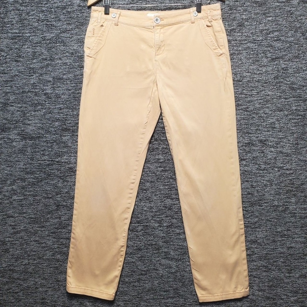 Sundance Always In Style Chino Pants Women 6 Tan Cotton Stretch Casual Coastal